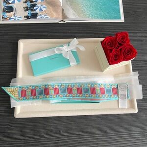 Tiffany Facets Ribbon Scarf in Multicolored Silk NEW with Tiffany Box